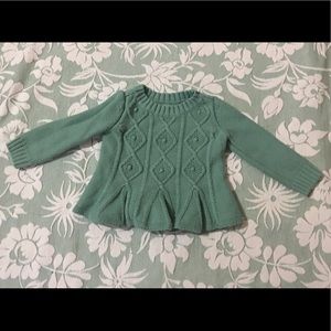 Baby Gap Green Cable Knit Sweater